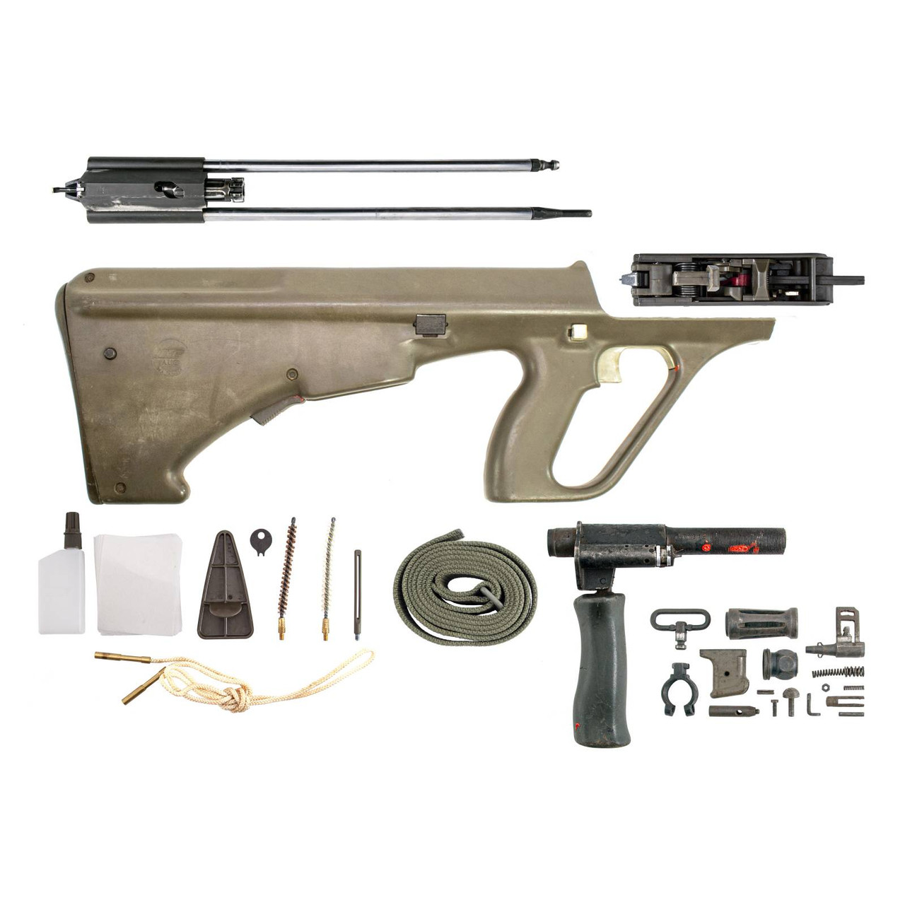 Malaysian Steyr AUG 5.56x45 Kit Bullpup Rifle Parts Kit w/ Cleaning Kit - Surplus - Good Condition - Left Handed